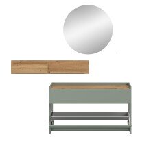 Garderoben-Set >Drive< in Salbei - 197x140x32cm (BxHxT)