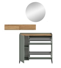 Garderoben-Set >Drive< in Salbei - 197x140x32cm (BxHxT)