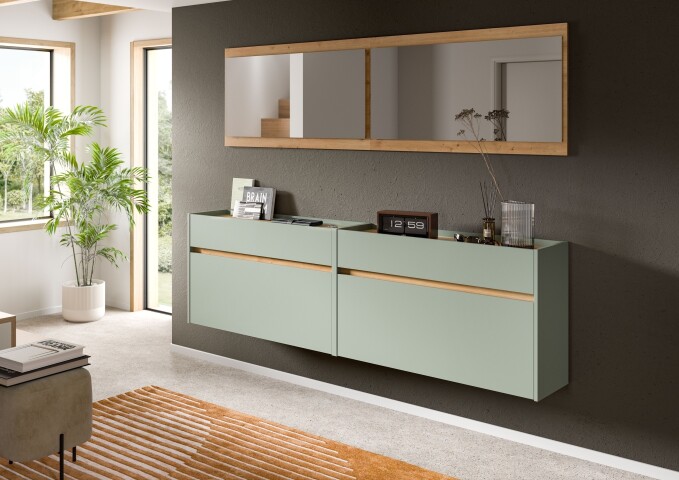 Garderoben-Set >Drive< in Salbei - 192x220x32cm (BxHxT)