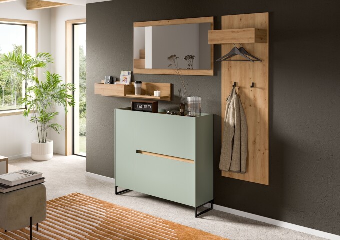 Garderoben-Set >Drive< in Salbei - 192x175x32cm (BxHxT)