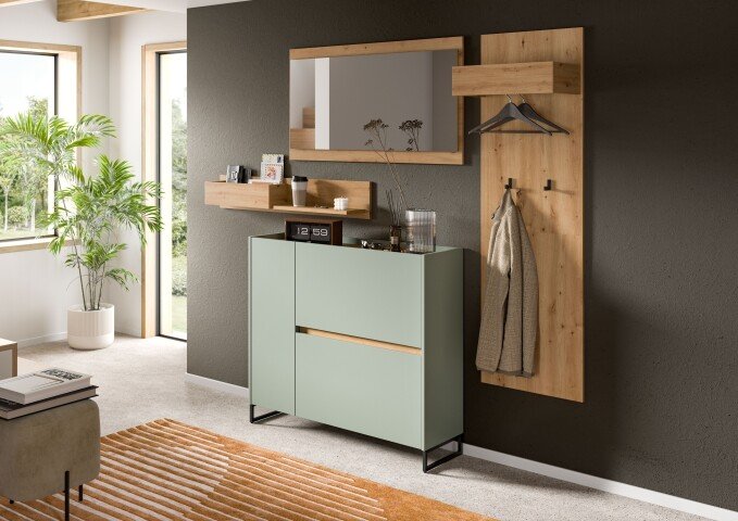 Garderoben-Set >Drive< in Salbei - 192x175x32cm (BxHxT)