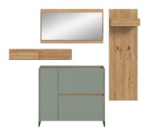 Garderoben-Set >Drive< in Salbei - 192x175x32cm (BxHxT)