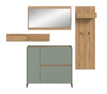 Garderoben-Set >Drive< in Salbei - 192x175x32cm (BxHxT)