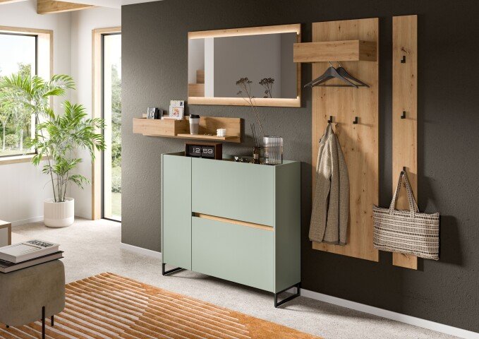 Garderoben-Set >Drive< in Salbei - 192x236x32cm (BxHxT)