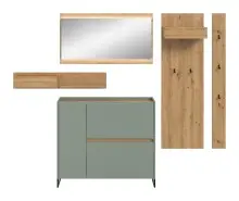 Garderoben-Set >Drive< in Salbei - 192x236x32cm...