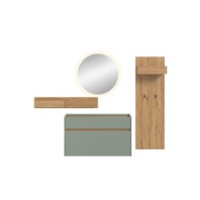 Garderoben-Set >Drive< in Salbei - 197x205x32cm (BxHxT)