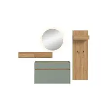 Garderoben-Set >Drive< in Salbei - 197x205x32cm...