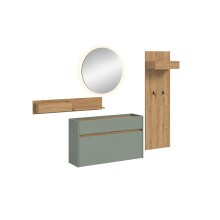 Garderoben-Set >Drive< in Salbei - 197x205x32cm (BxHxT)