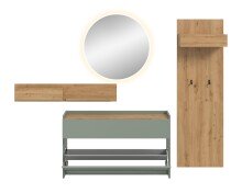 Garderoben-Set >Drive< in Salbei - 197x205x32cm (BxHxT)