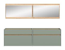 Garderoben-Set >Drive< in Salbei - 192x220x32cm (BxHxT)