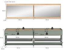 Garderoben-Set >Drive< in Salbei - 192x220x32cm (BxHxT)