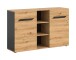 Sideboard >Caserta< in Basalt Grau / Artisan Eiche - 130x81x37cm (BxHxT)