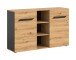 Sideboard >Caserta< in Basalt Grau / Artisan Eiche - 130x81x37cm (BxHxT)