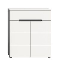 Schuhkommode >Canu< in Basalt Grau / Weiß - 80x94x37cm (BxHxT)