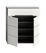 Schuhkommode >Canu< in Basalt Grau / Weiß - 80x94x37cm (BxHxT)