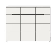 Schuhkommode >Canu< in Basalt Grau / Weiß - 120x94x37cm (BxHxT)