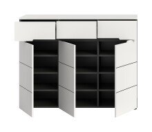 Schuhkommode >Canu< in Basalt Grau / Weiß - 120x94x37cm (BxHxT)