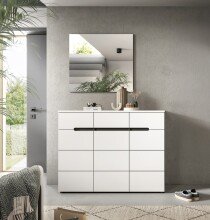 Schuhkommode >Canu< in Basalt Grau / Weiß - 120x94x37cm (BxHxT)