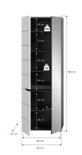 Garderobenschrank >Canu< in Basalt Grau / Weiß - 65x190x37cm (BxHxT)