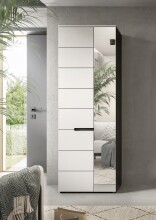 Garderobenschrank >Canu< in Basalt Grau / Weiß - 65x190x37cm (BxHxT)