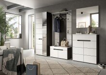 Garderobenschrank >Canu< in Basalt Grau / Weiß - 65x190x37cm (BxHxT)