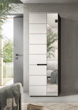 Garderobenschrank >Canu< in Basalt Grau / Weiß - 65x190x37cm (BxHxT)