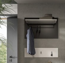 Garderobenpaneel >Canu< in Basalt Grau / Weiß - 80x73x27cm (BxHxT)