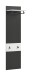 Garderobenpaneel >Canu< in Basalt Grau / Weiß - 45x165x29cm (BxHxT)
