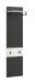 Garderobenpaneel >Canu< in Basalt Grau / Weiß - 45x165x29cm (BxHxT)