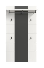 Garderobenpaneel >Canu< in Basalt Grau / Weiß - 80x141x29cm (BxHxT)