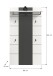 Garderobenpaneel >Canu< in Basalt Grau / Weiß - 80x141x29cm (BxHxT)