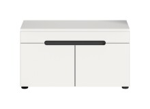 Sitzbank >Canu< in Basalt Grau / Weiß - 80x45x37cm (BxHxT)