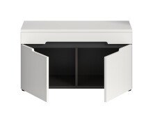 Sitzbank >Canu< in Basalt Grau / Weiß - 80x45x37cm (BxHxT)