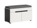 Sitzbank >Canu< in Basalt Grau / Weiß - 80x45x37cm (BxHxT)