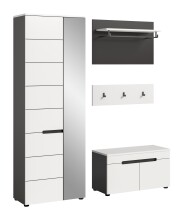 Garderoben-Set >Canu< in Basalt Grau / Weiß - 160x190x37cm (BxHxT)