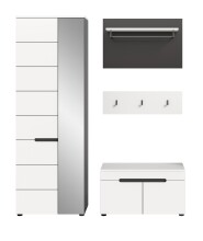 Garderoben-Set >Canu< in Basalt Grau / Weiß - 160x190x37cm (BxHxT)