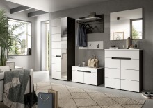 Garderoben-Set >Canu< in Basalt Grau / Weiß - 160x190x37cm (BxHxT)