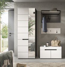 Garderoben-Set >Canu< in Basalt Grau / Weiß -...