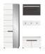 Garderoben-Set >Canu< in Basalt Grau / Weiß - 160x190x37cm (BxHxT)