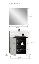 Garderoben-Set >Canu< in Basalt Grau / Weiß - 80x190x37cm (BxHxT)
