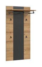 Garderobenpaneel >Canu< in Basalt Grau / Artisan -...