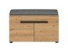 Sitzbank >Canu< in Basalt Grau / Artisan - 80x45x37cm (BxHxT)