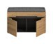 Sitzbank >Canu< in Basalt Grau / Artisan - 80x45x37cm (BxHxT)