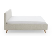 Polsterbett >Mattis mit BK< Liegefläche 160x200 cm, Hevre Beige, Stellmaß: 181x105x218cm (BxHxT)