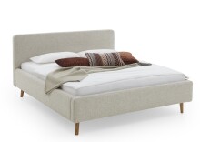 Polsterbett >Mattis mit BK< Liegefläche 160x200 cm, Hevre Beige, Stellmaß: 181x105x218cm (BxHxT)