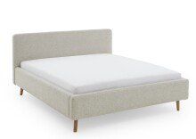 Polsterbett >Mattis mit BK< Liegefläche 160x200 cm, Hevre Beige, Stellmaß: 181x105x218cm (BxHxT)