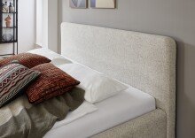 Polsterbett >Mattis mit BK< Liegefläche 160x200 cm, Hevre Beige, Stellmaß: 181x105x218cm (BxHxT)