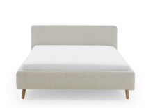 Polsterbett >Mattis mit BK< Liegefläche 160x200 cm, Hevre Beige, Stellmaß: 181x105x218cm (BxHxT)
