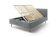 Polsterbett >Mattis mit BK< Liegefläche 140x200 cm, Hevre türkis, Stellmaß: 161x105x218cm (BxHxT)