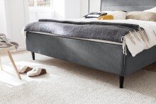 Polsterbett >Tampere< 180x200 cm, Stoffbezug grau, Aufstellmaße B/H/T 192x114x218 cm